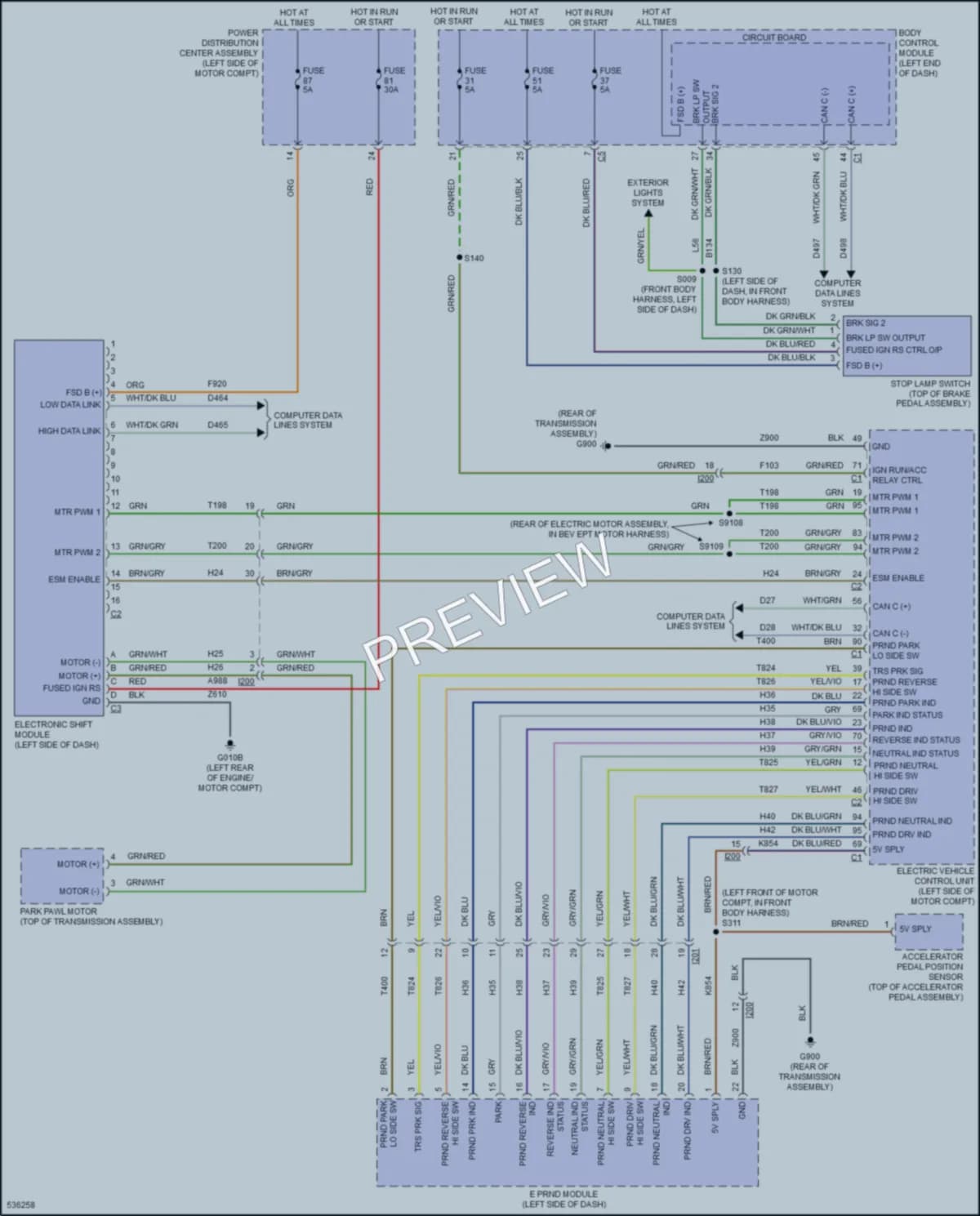 2017 Fiat 500e Shift Interlock wiring diagram preview