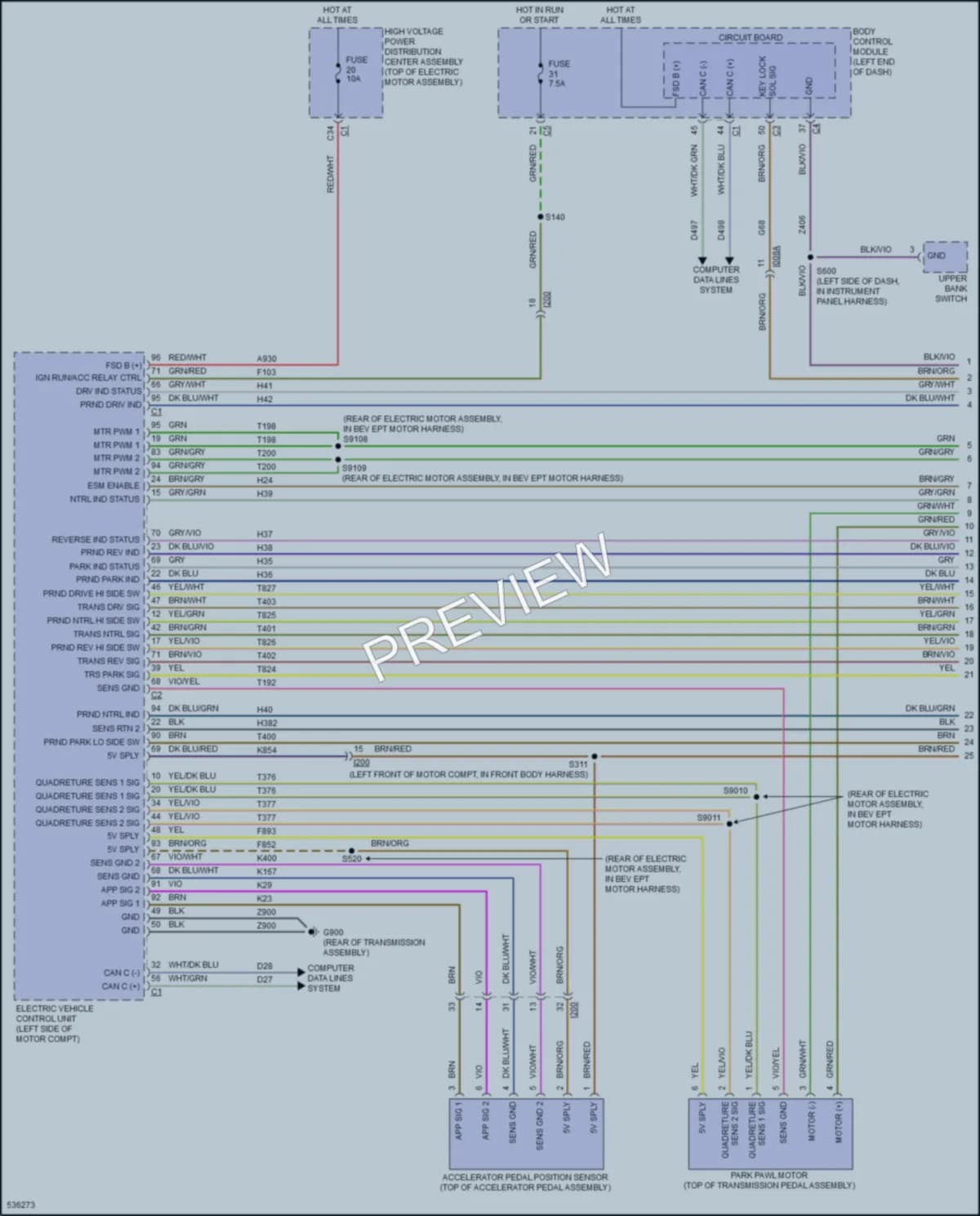 2017 Fiat 500e Transmission wiring diagram preview