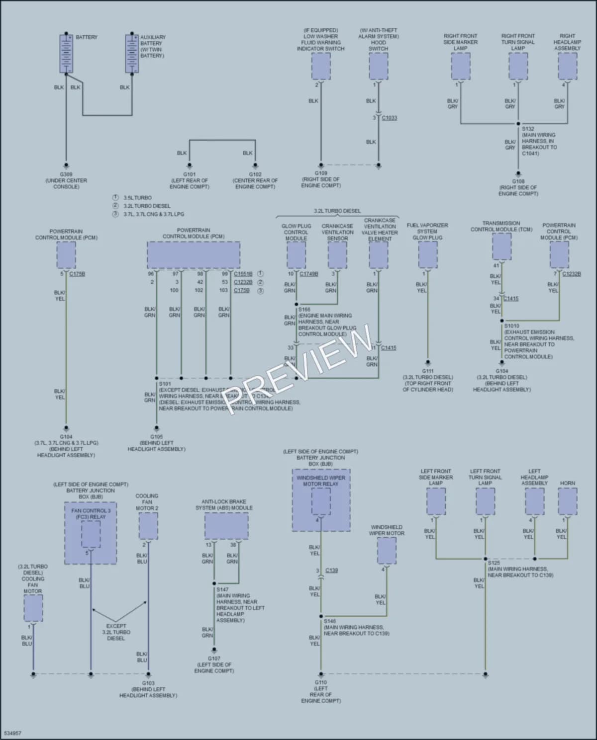 2017 Ford 150Transit Ground Distribution wiring diagram preview
