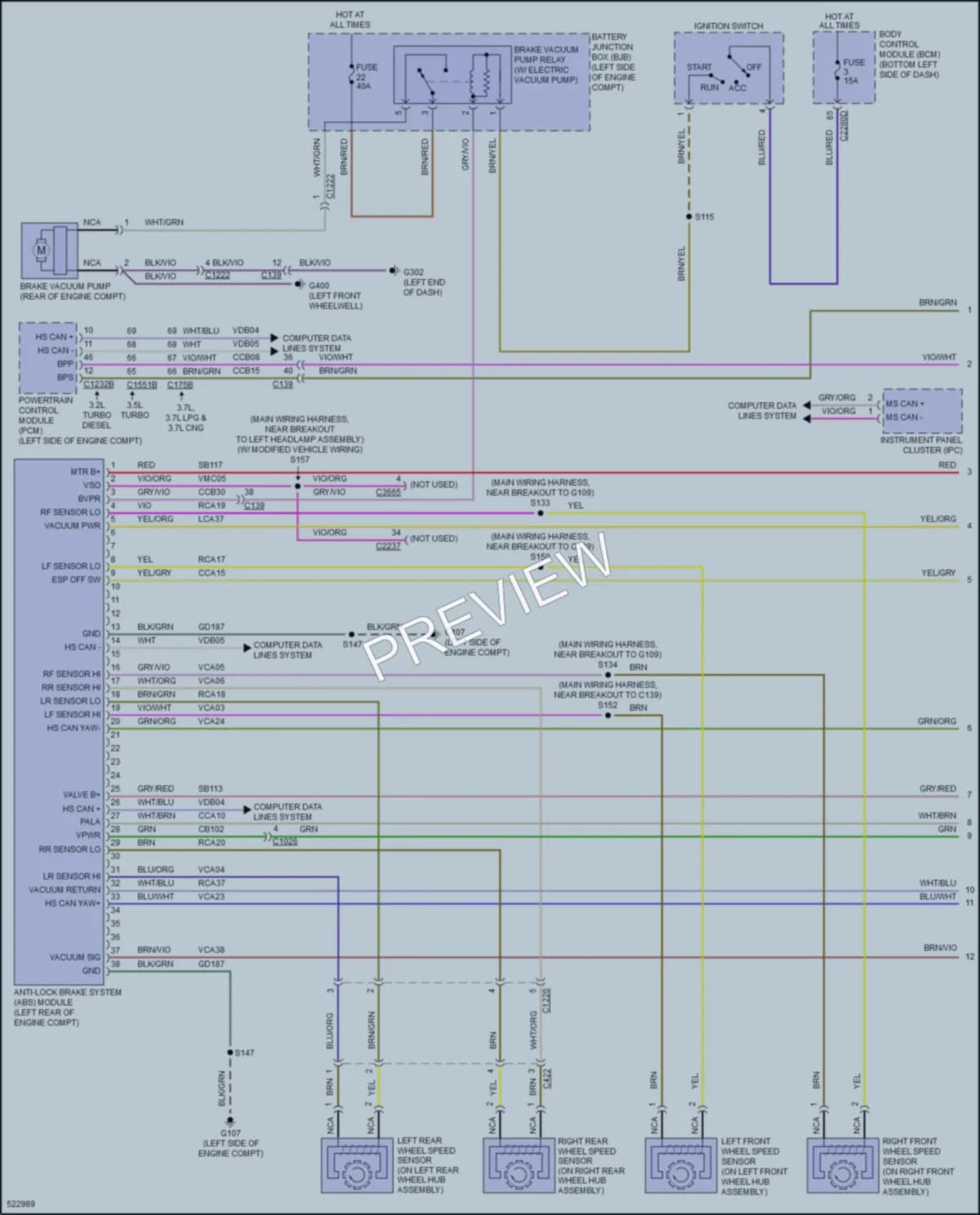 2017 Ford 350HDTransit Anti Lock Brakes wiring diagram preview