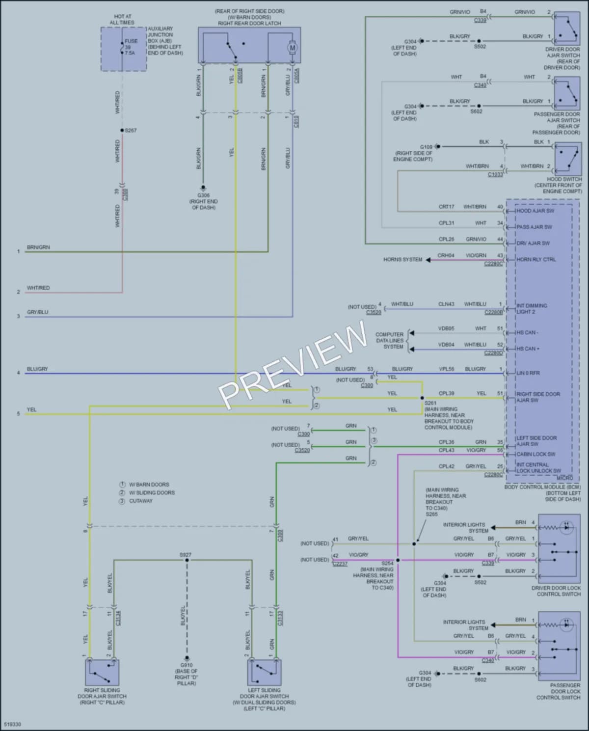 2017 Ford 350HDTransit Anti Theft wiring diagram preview