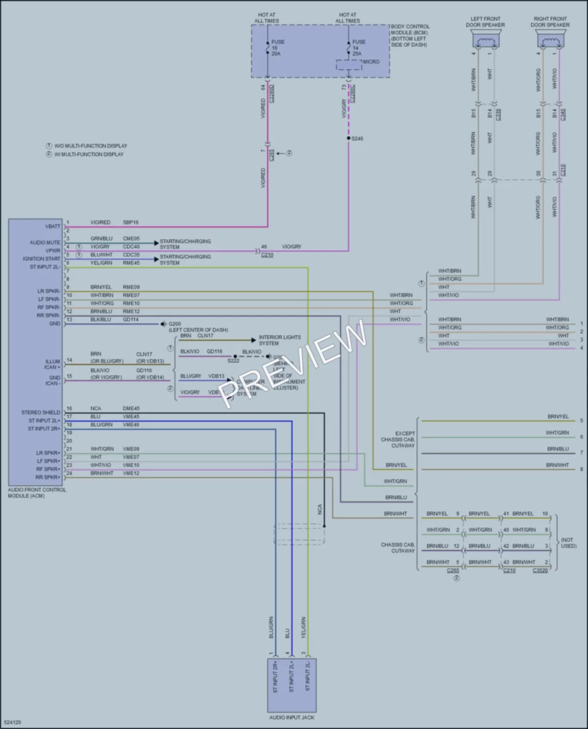 2017 Ford 350HDTransit Radio wiring diagram preview