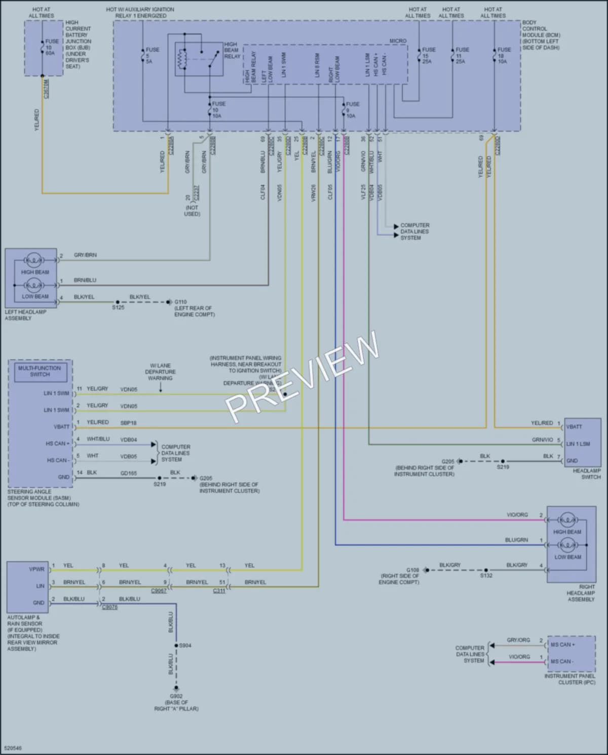 2017 Ford 350Transit Headlights wiring diagram preview