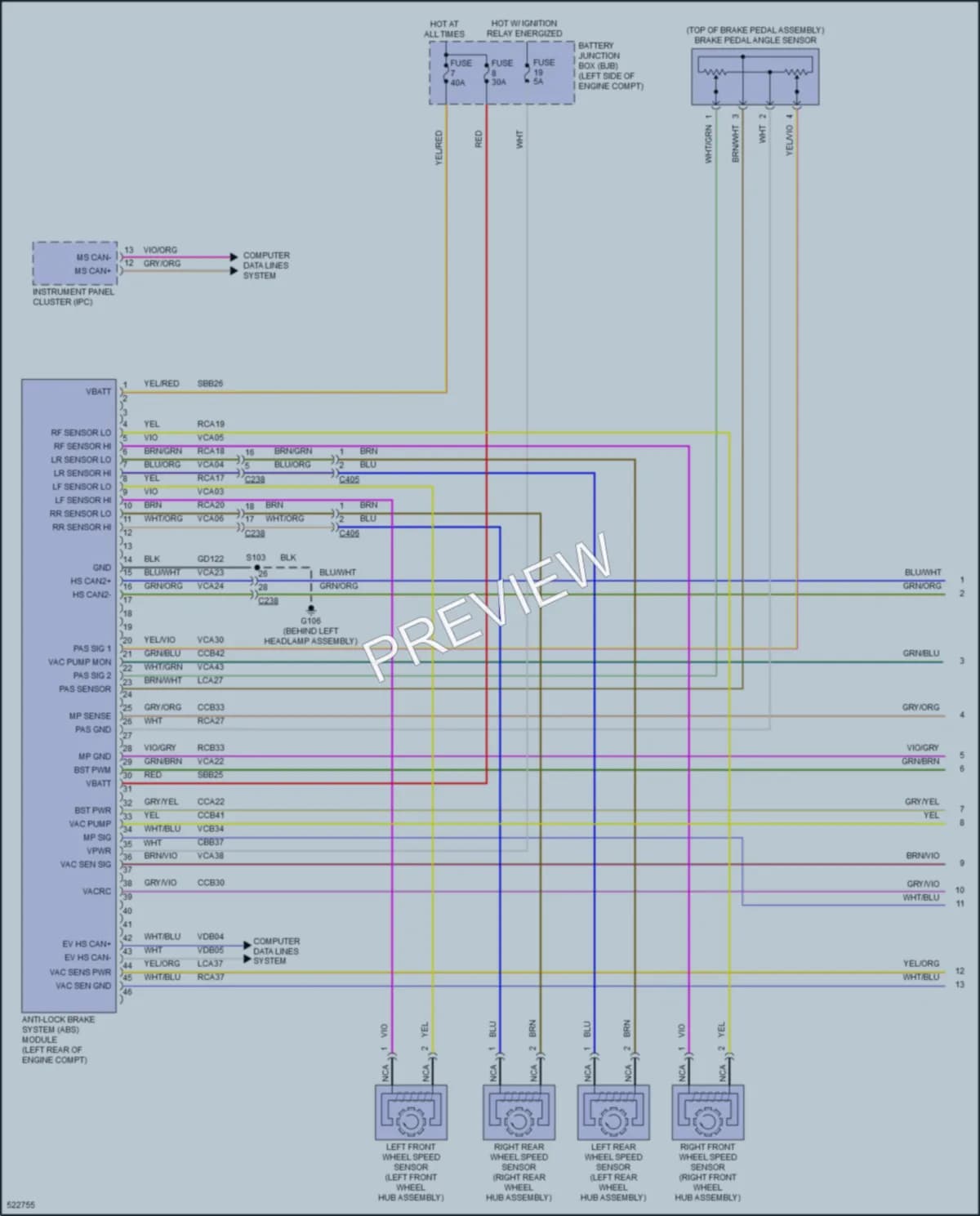 2017 Ford CMaxEnergi Anti Lock Brakes wiring diagram preview