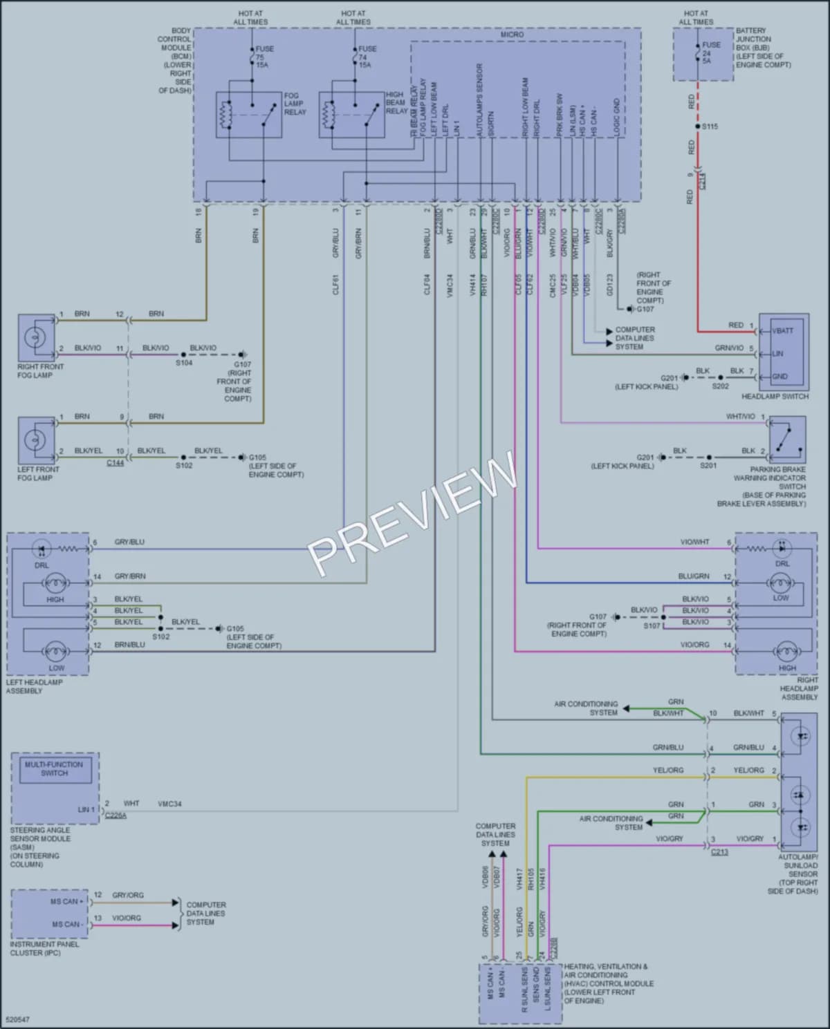 2017 Ford CMaxEnergi Headlights wiring diagram preview
