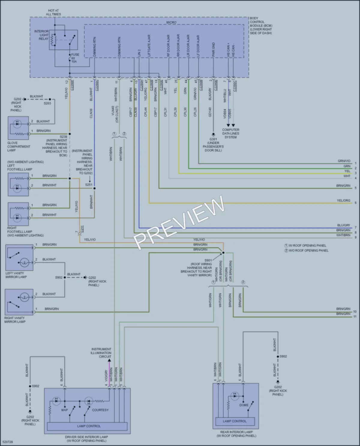 2017 Ford CMaxEnergi Interior Lights wiring diagram preview