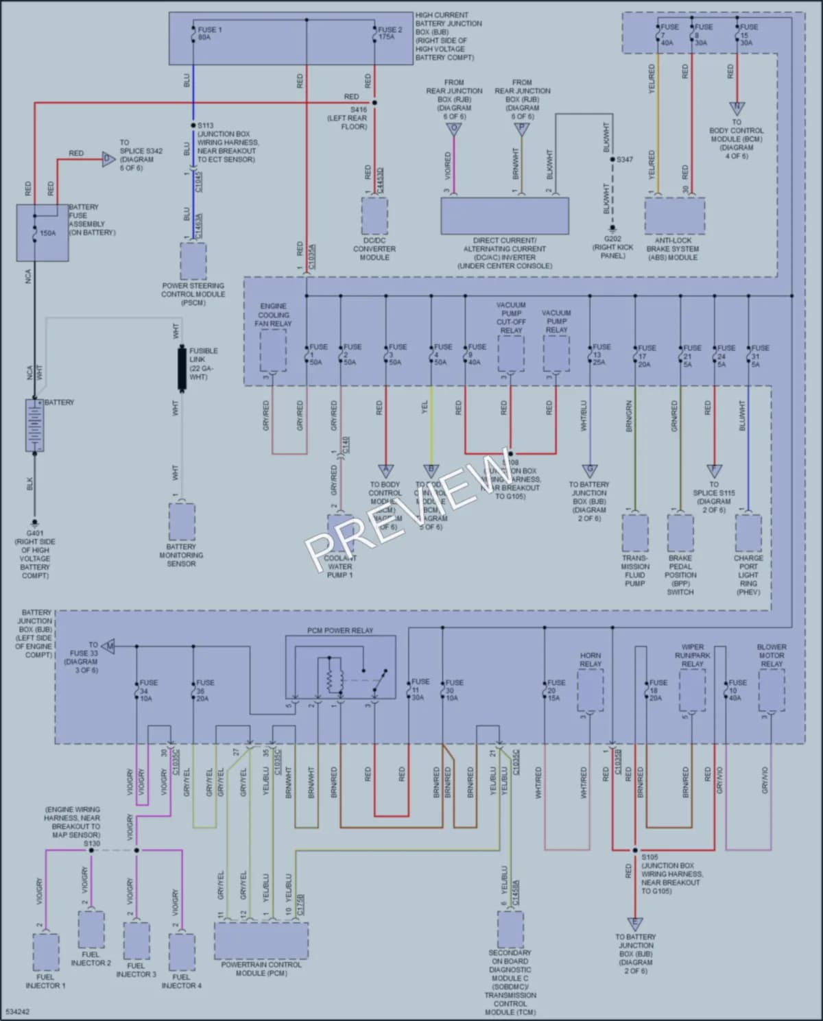 2017 Ford CMaxHybrid Power Distribution wiring diagram preview