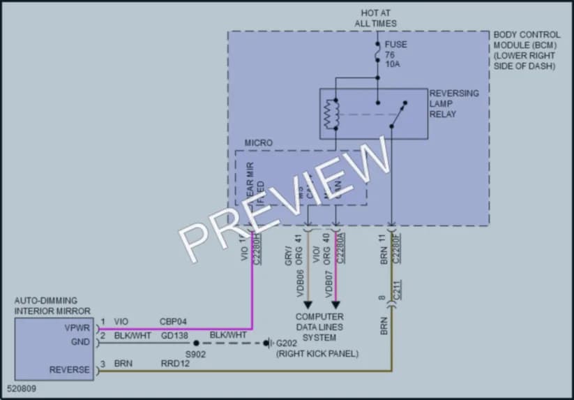 2017 Ford CMaxHybrid Power Mirrors wiring diagram preview