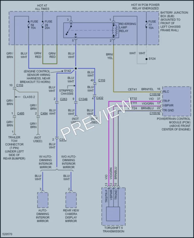 2017 Ford E350Econoline Exterior Lights wiring diagram preview