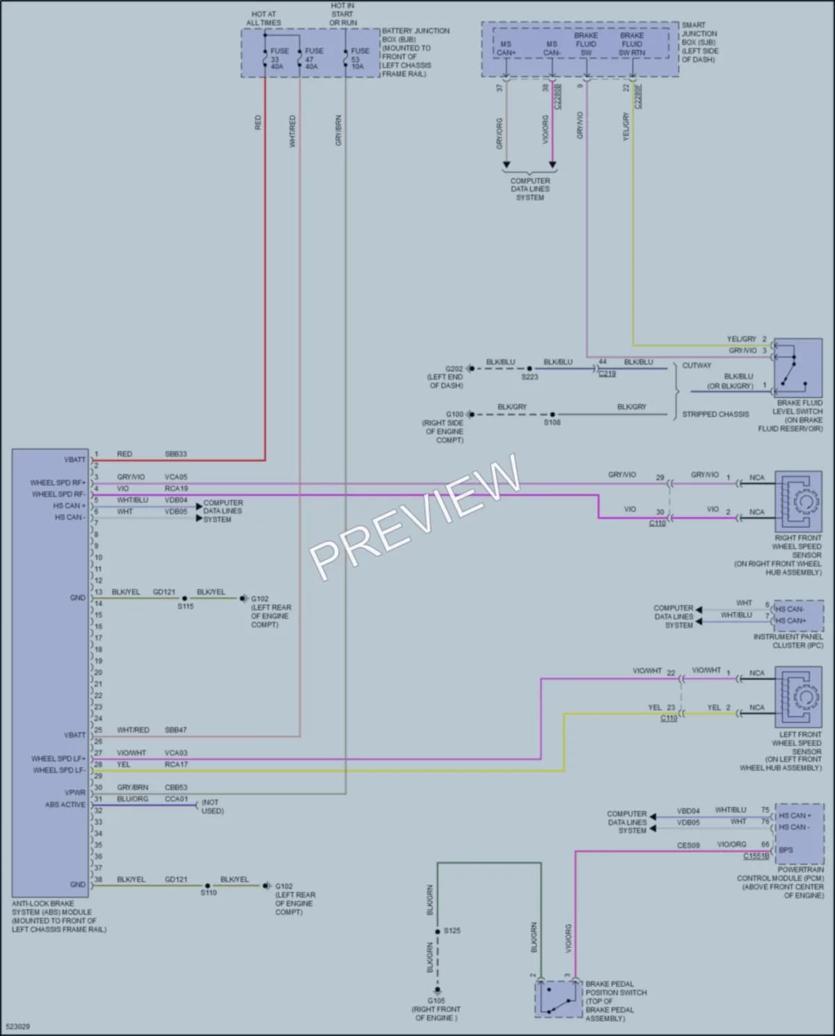 2017 Ford E450Econoline Anti Lock Brakes wiring diagram preview