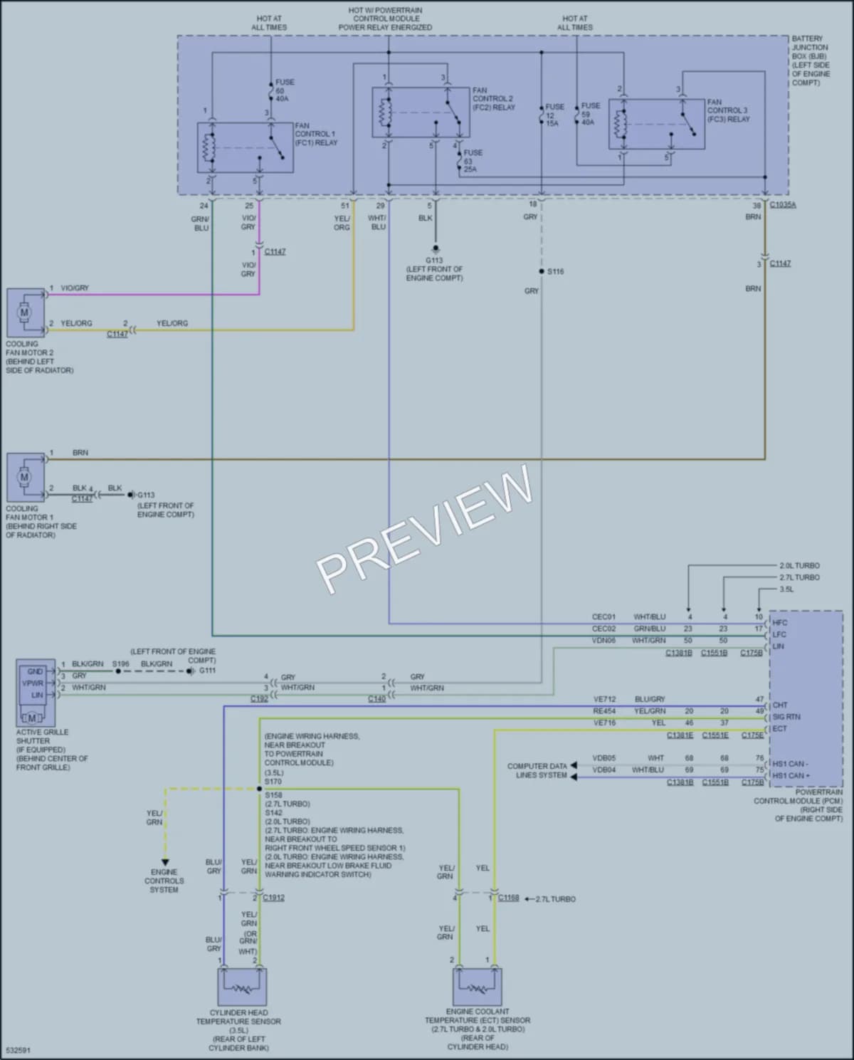 2017 Ford Edge Cooling Fan wiring diagram preview