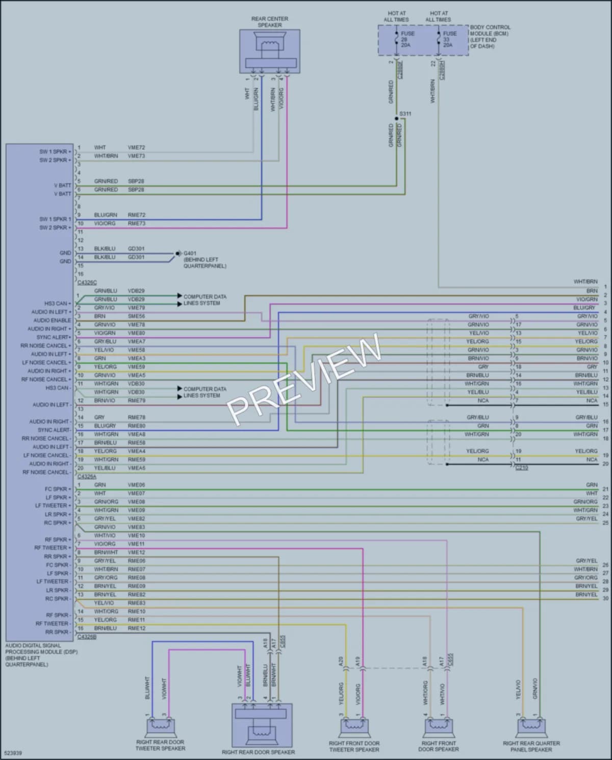 2017 Ford Edge Radio wiring diagram preview