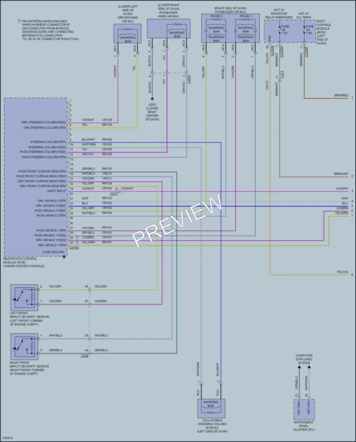2017 Ford Edge Supplemental Restraints wiring diagram preview
