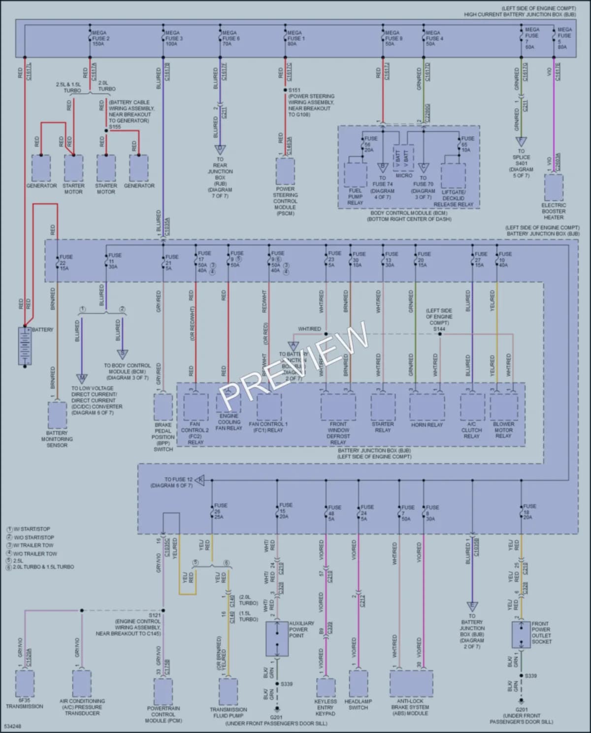 2017 Ford Escape Power Distribution wiring diagram preview