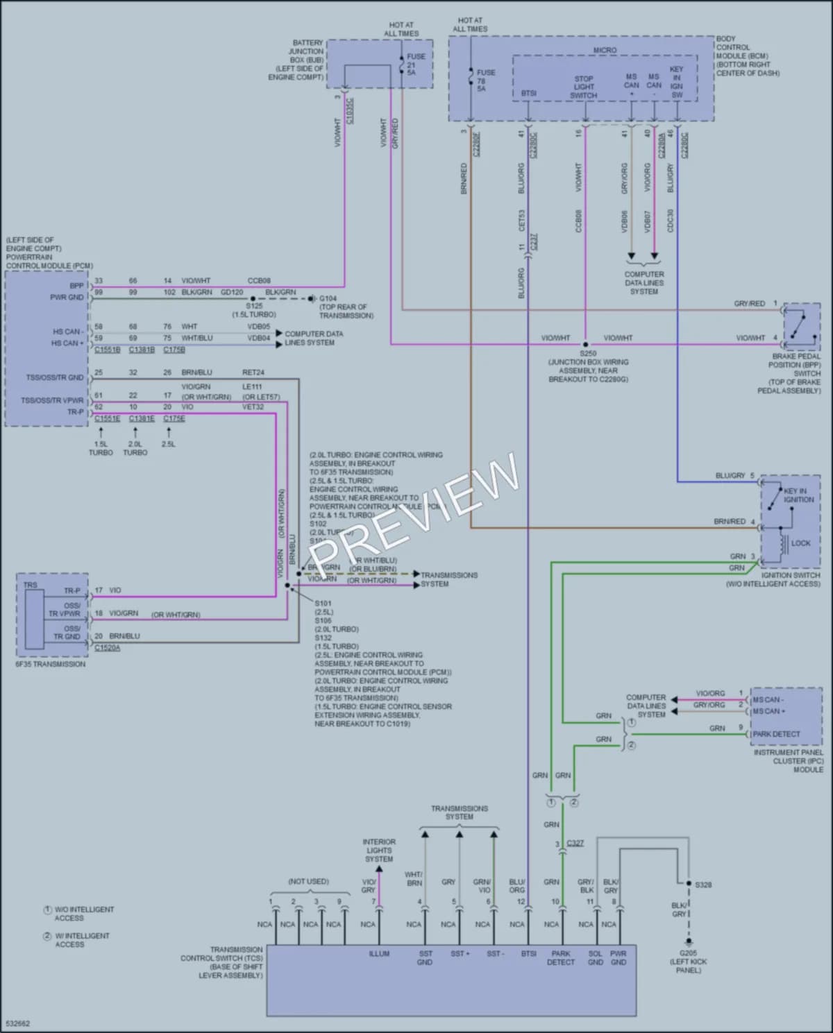 2017 Ford Escape Shift Interlock wiring diagram preview