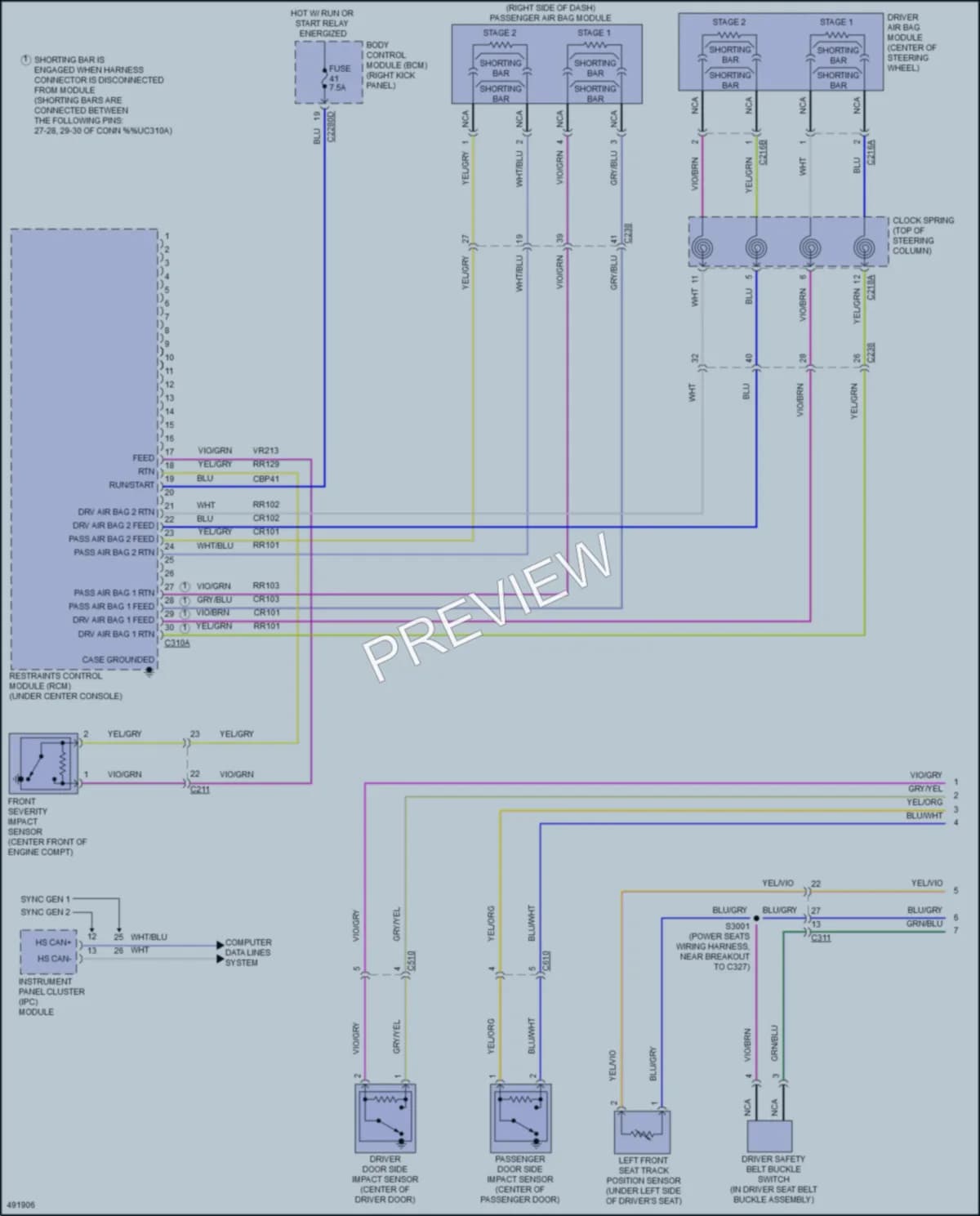 2017 Ford ExpeditionEL Supplemental Restraints wiring diagram preview
