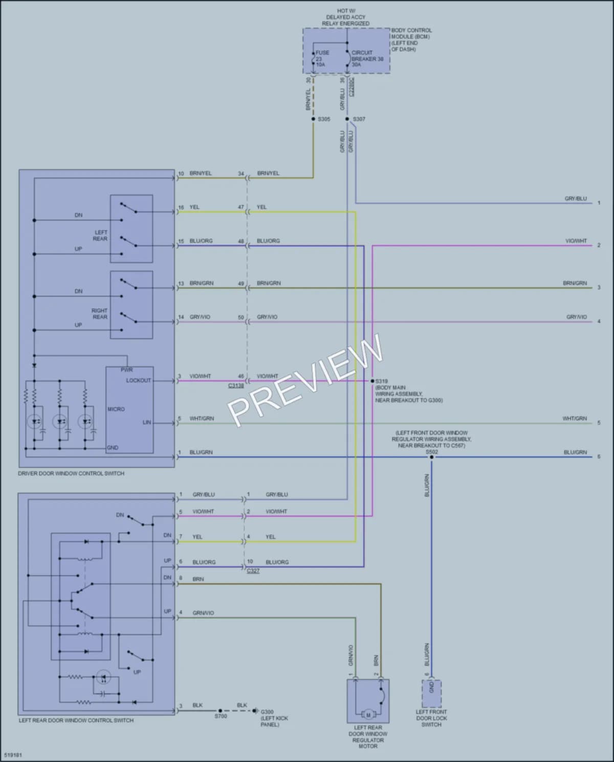 2017 Ford Explorer Power Windows wiring diagram preview