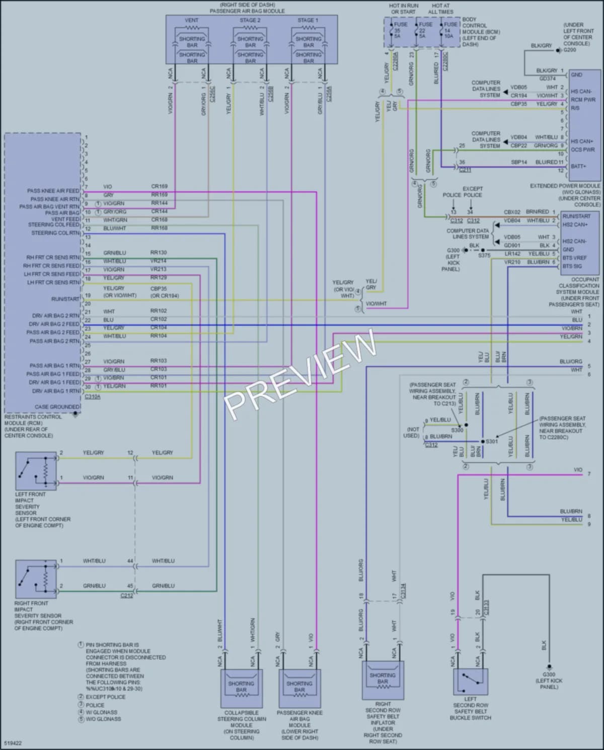 2017 Ford Explorer Supplemental Restraints wiring diagram preview