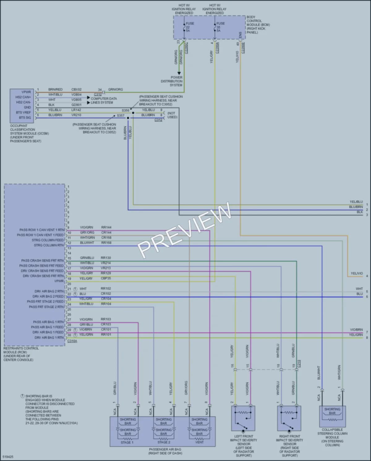 2017 Ford F150 Supplemental Restraints wiring diagram preview