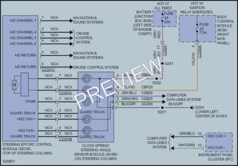 2017 Ford F250SuperDuty Electronic Power Steering wiring diagram preview