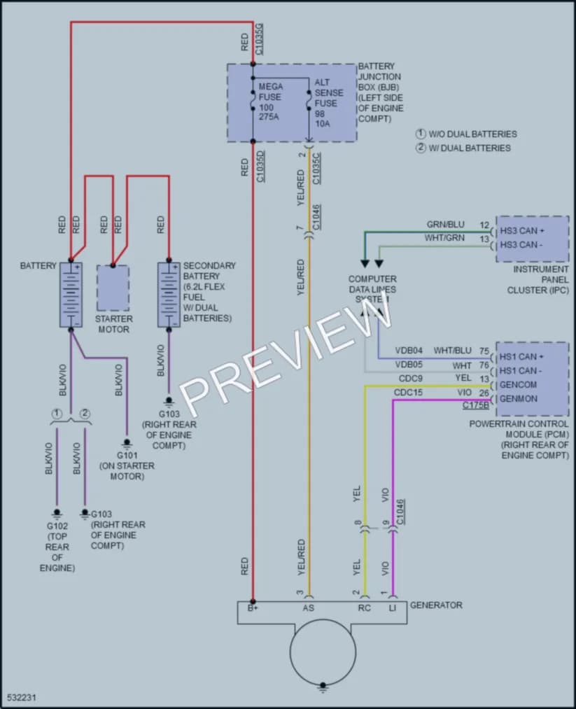 2017 Ford F350SuperDuty Starting Charging wiring diagram preview
