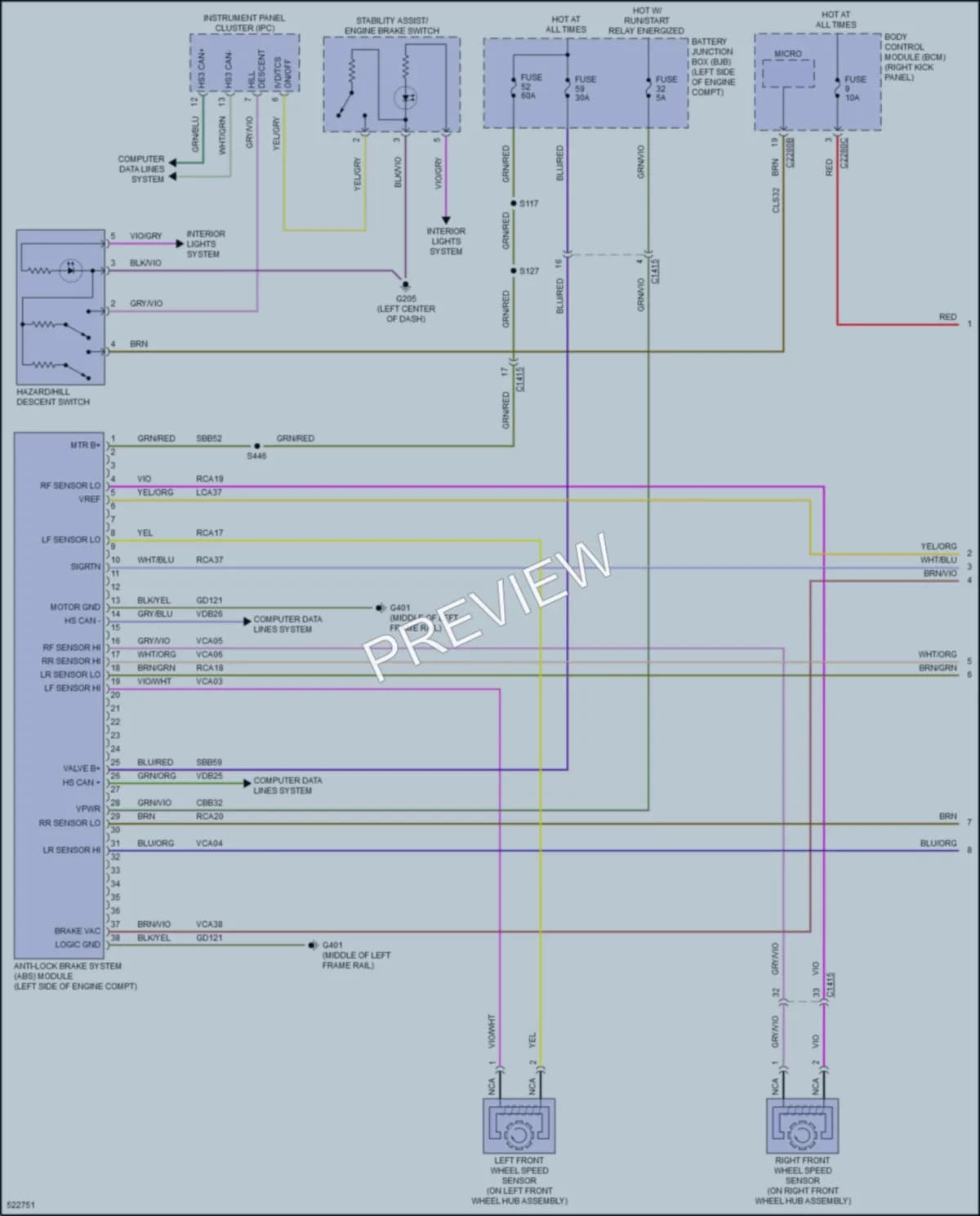 2017 Ford F450SuperDuty Anti Lock Brakes wiring diagram preview