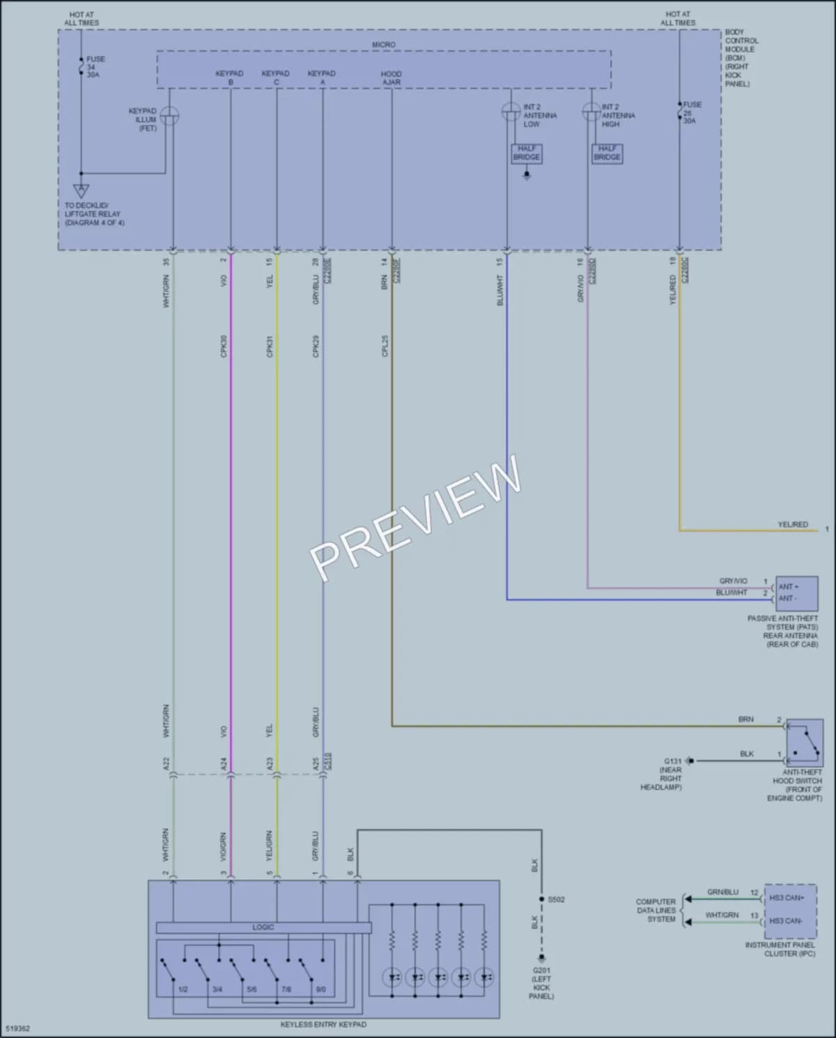 2017 Ford F450SuperDuty Anti Theft wiring diagram preview