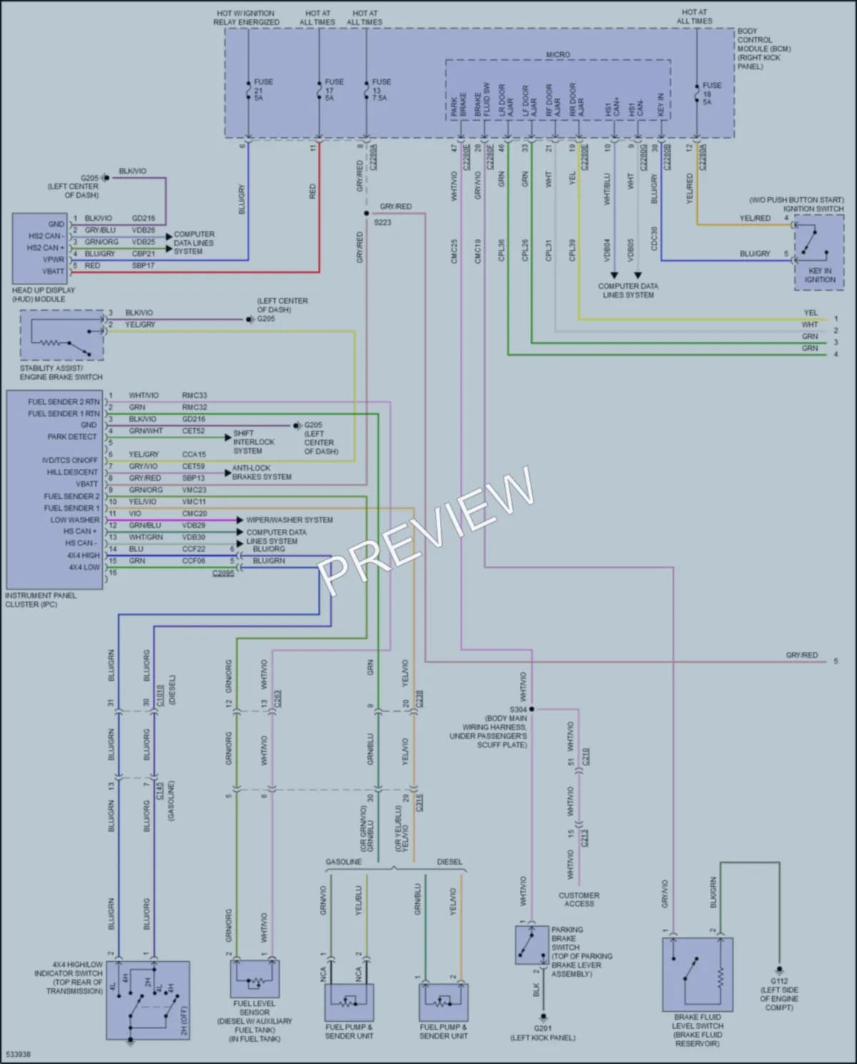 2017 Ford F450SuperDuty Instrument Cluster wiring diagram preview