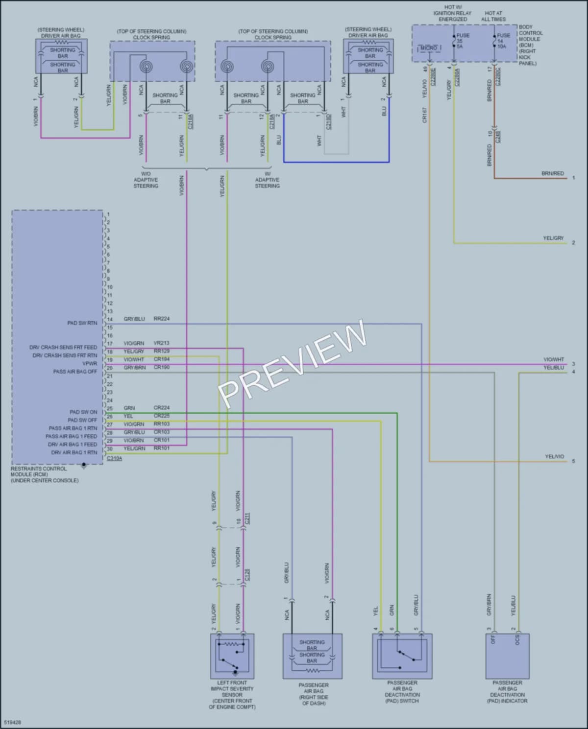 2017 Ford F450SuperDuty Supplemental Restraints wiring diagram preview