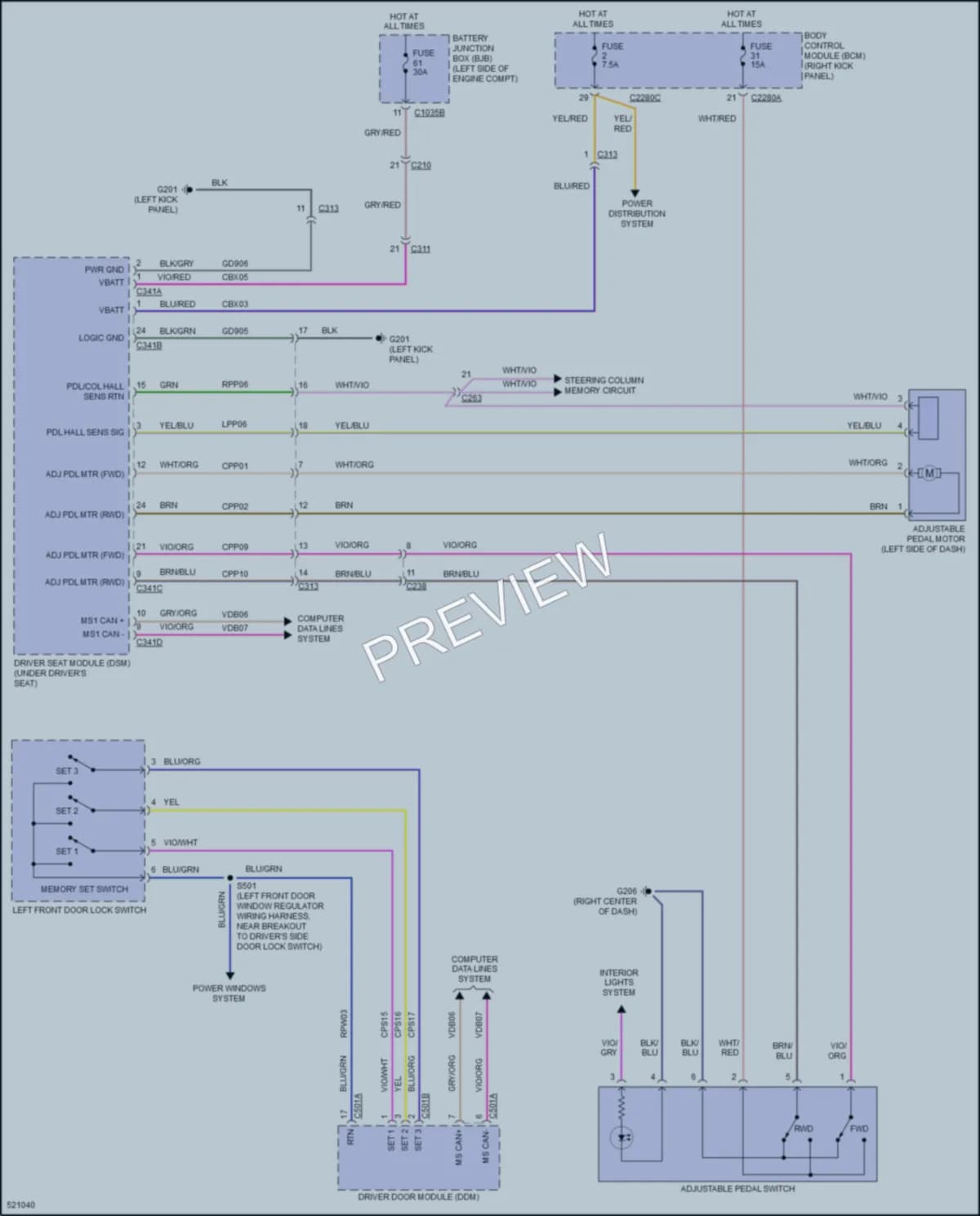 2017 Ford F550ChsCab Memory Systems wiring diagram preview