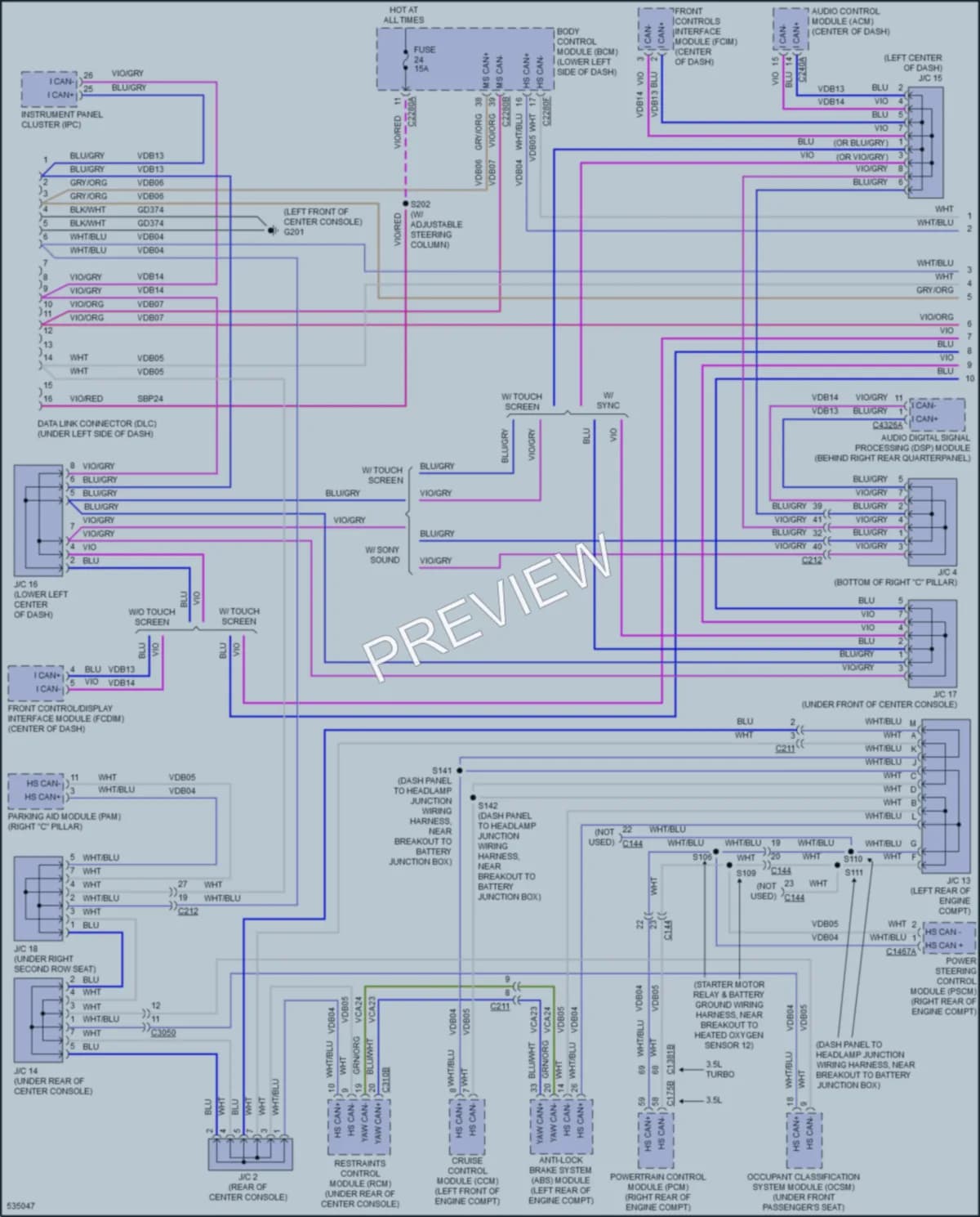 2017 Ford Flex Computer Data Lines wiring diagram preview