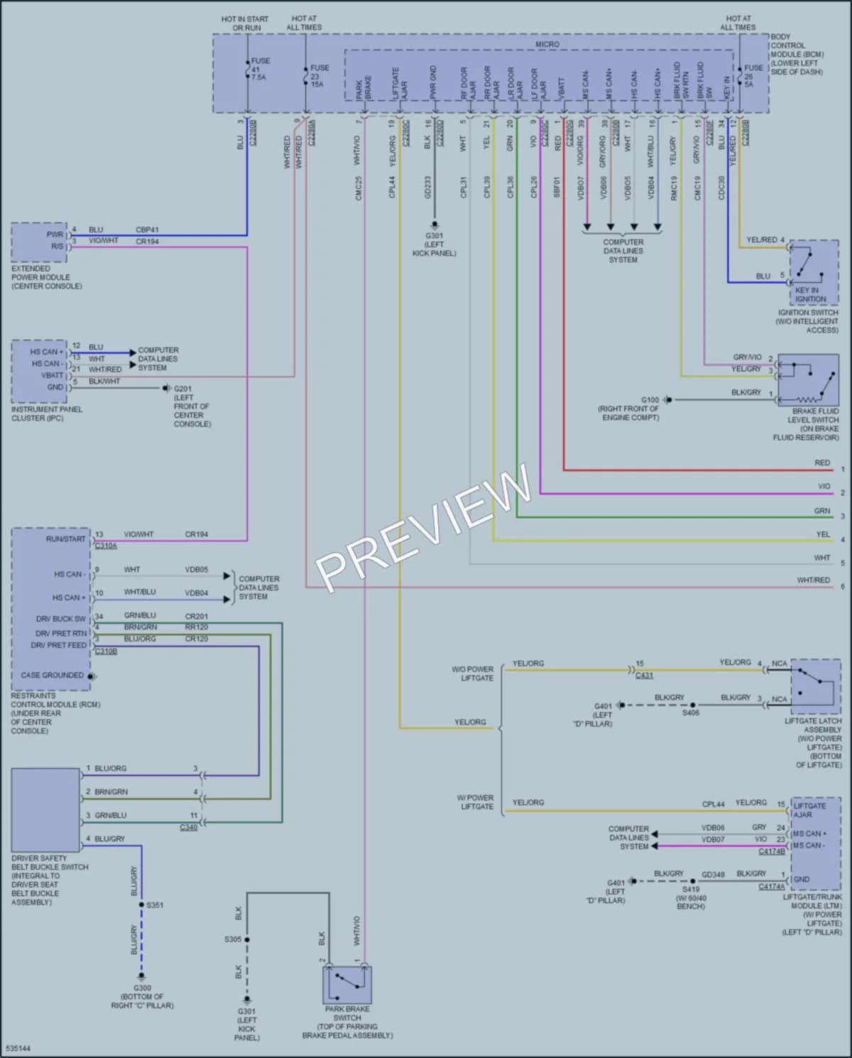 2017 Ford Flex Warning Systems wiring diagram preview