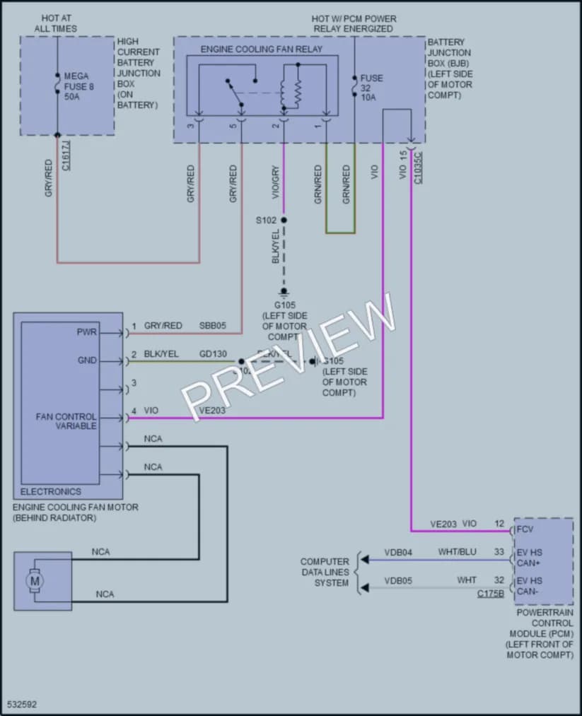 2017 Ford Focus Cooling Fan wiring diagram preview
