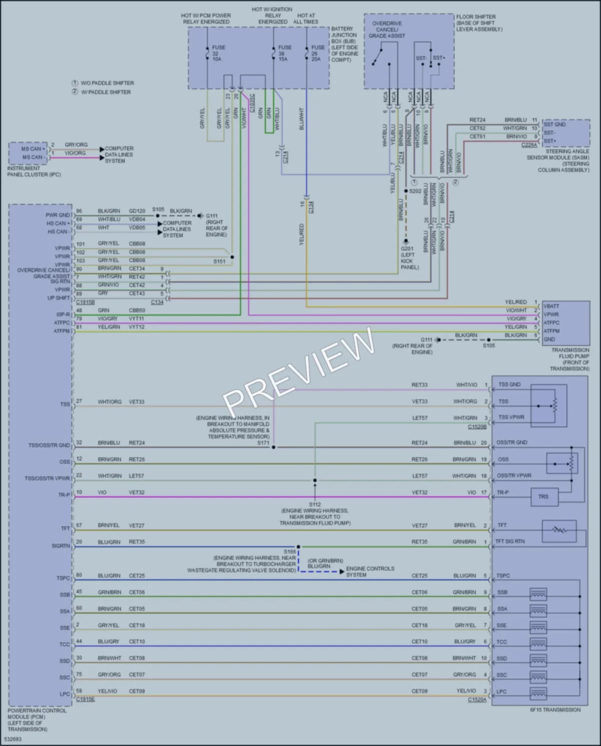 2017 Ford Focus Transmission wiring diagram preview