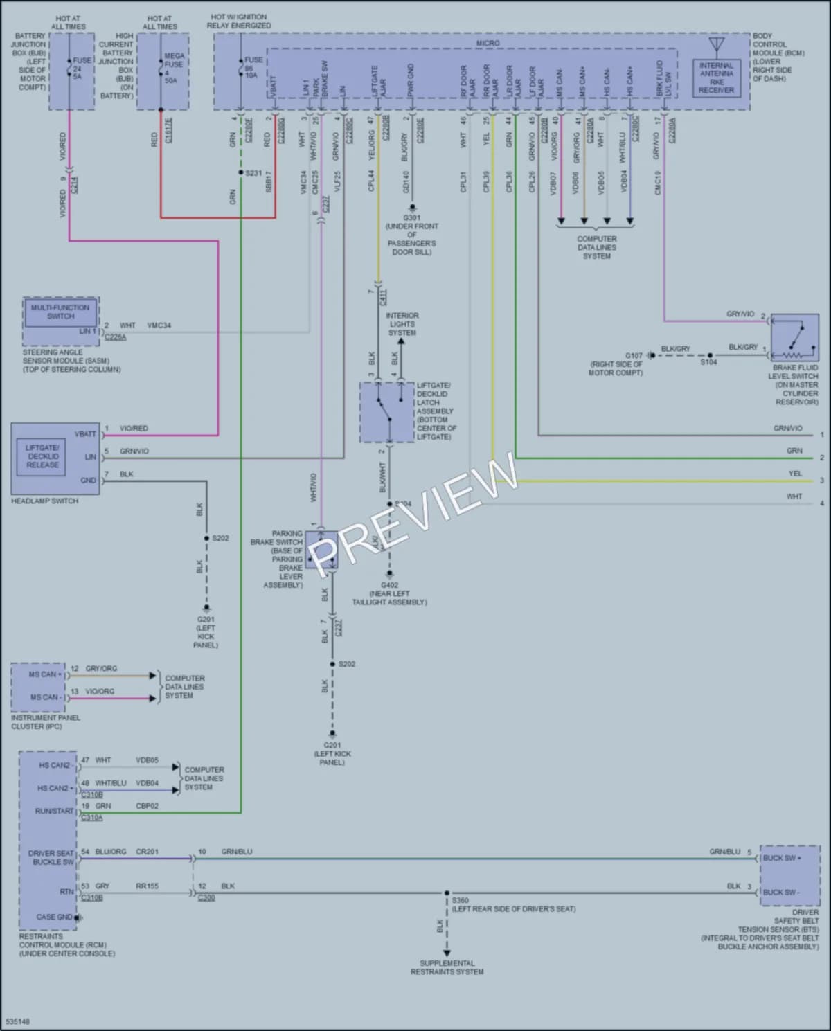 2017 Ford Focus Warning Systems wiring diagram preview