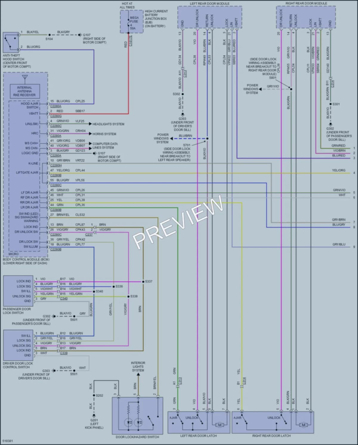 2017 Ford FocusElectric Anti Theft wiring diagram preview