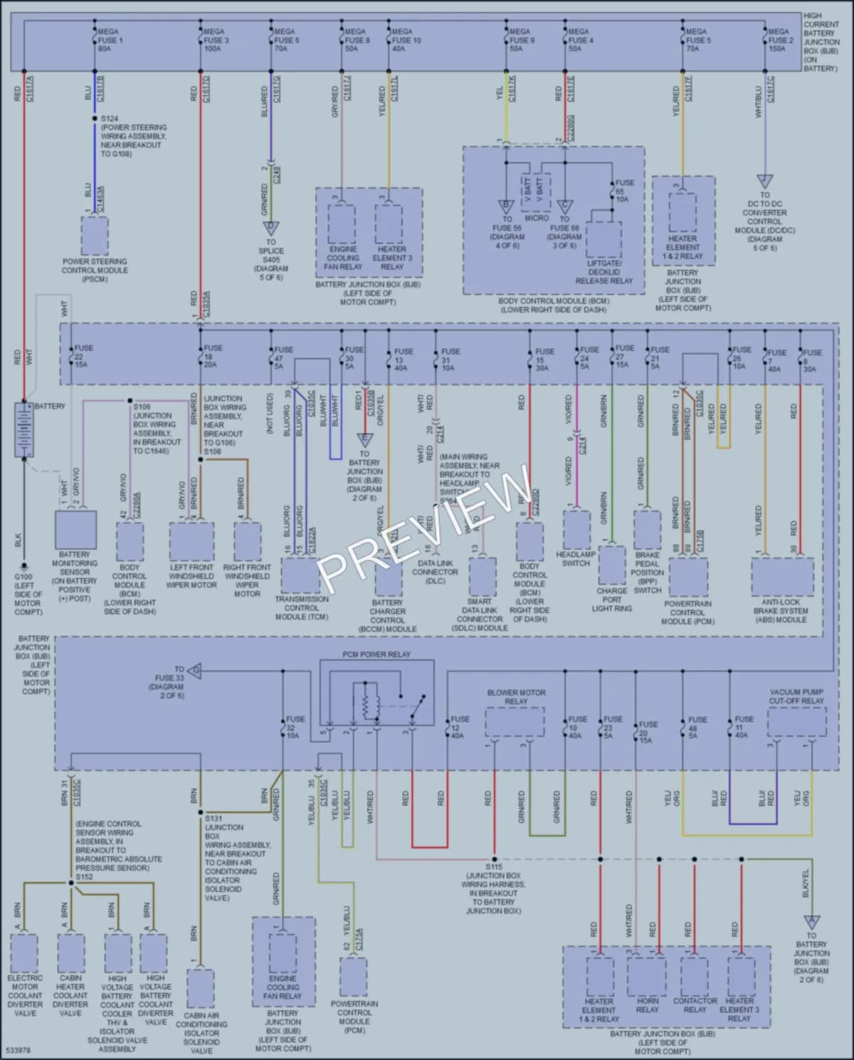 2017 Ford FocusElectric Power Distribution wiring diagram preview