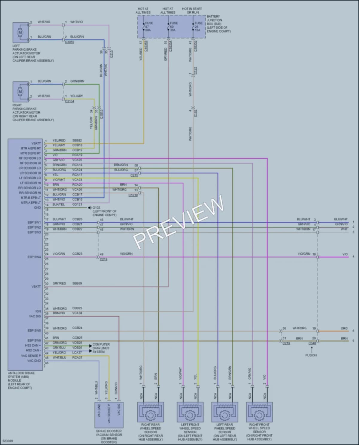 2017 Ford Fusion Anti Lock Brakes wiring diagram preview