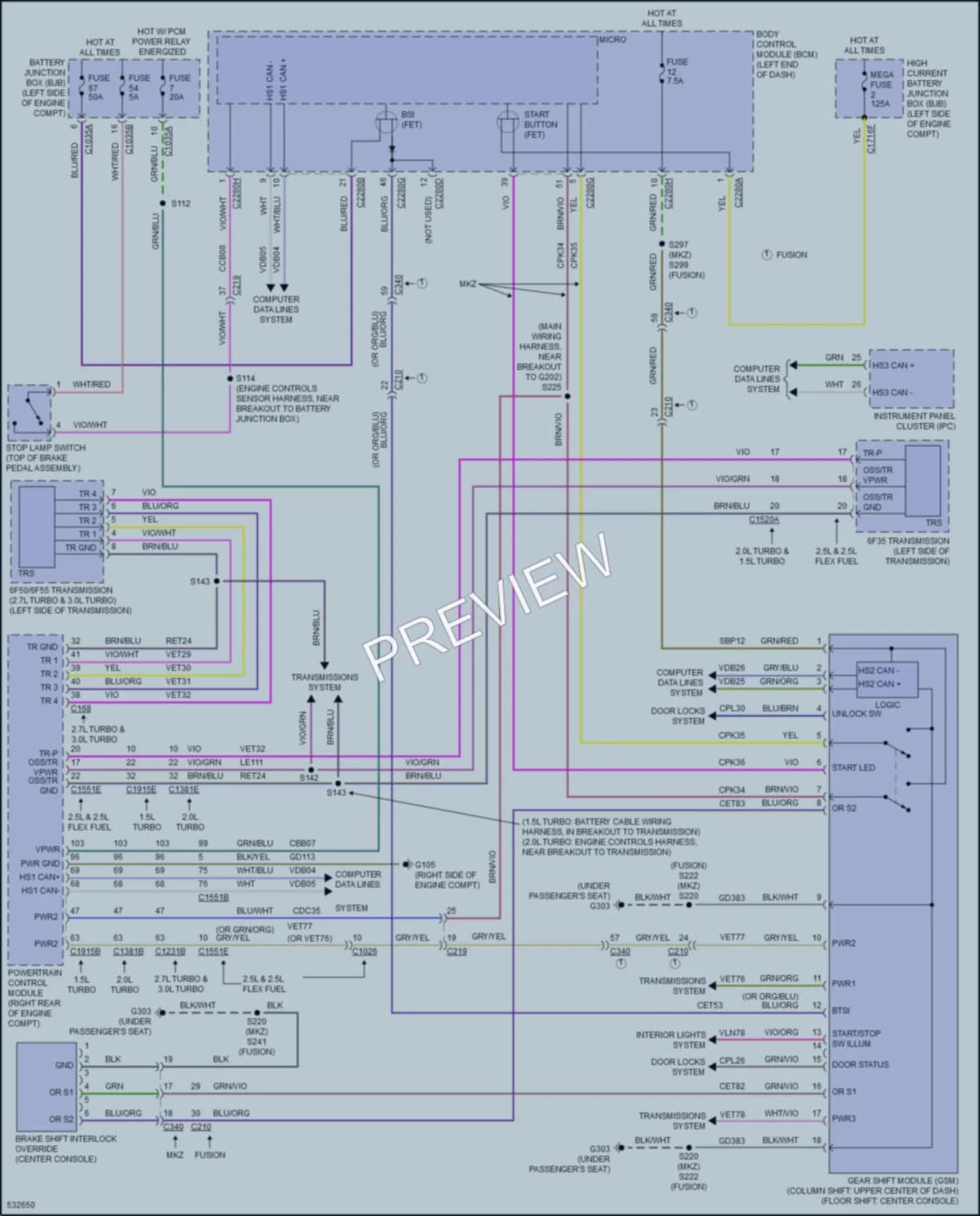 2017 Ford Fusion Shift Interlock wiring diagram preview
