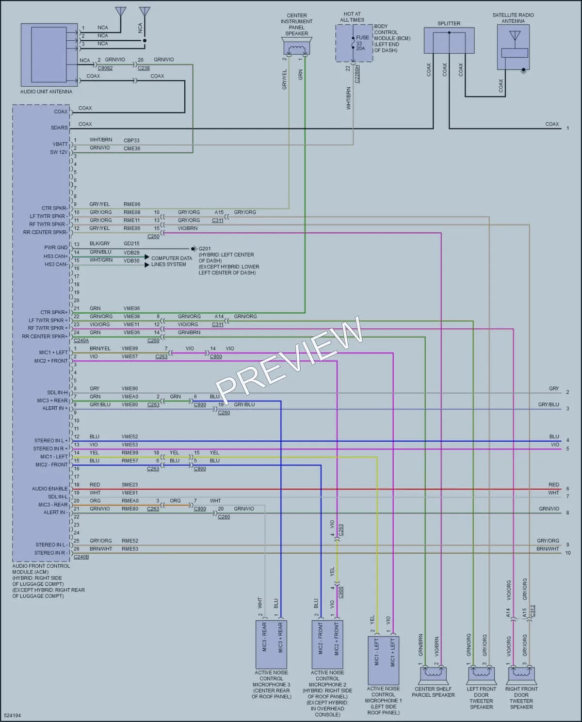2017 Ford FusionHybrid Radio wiring diagram preview