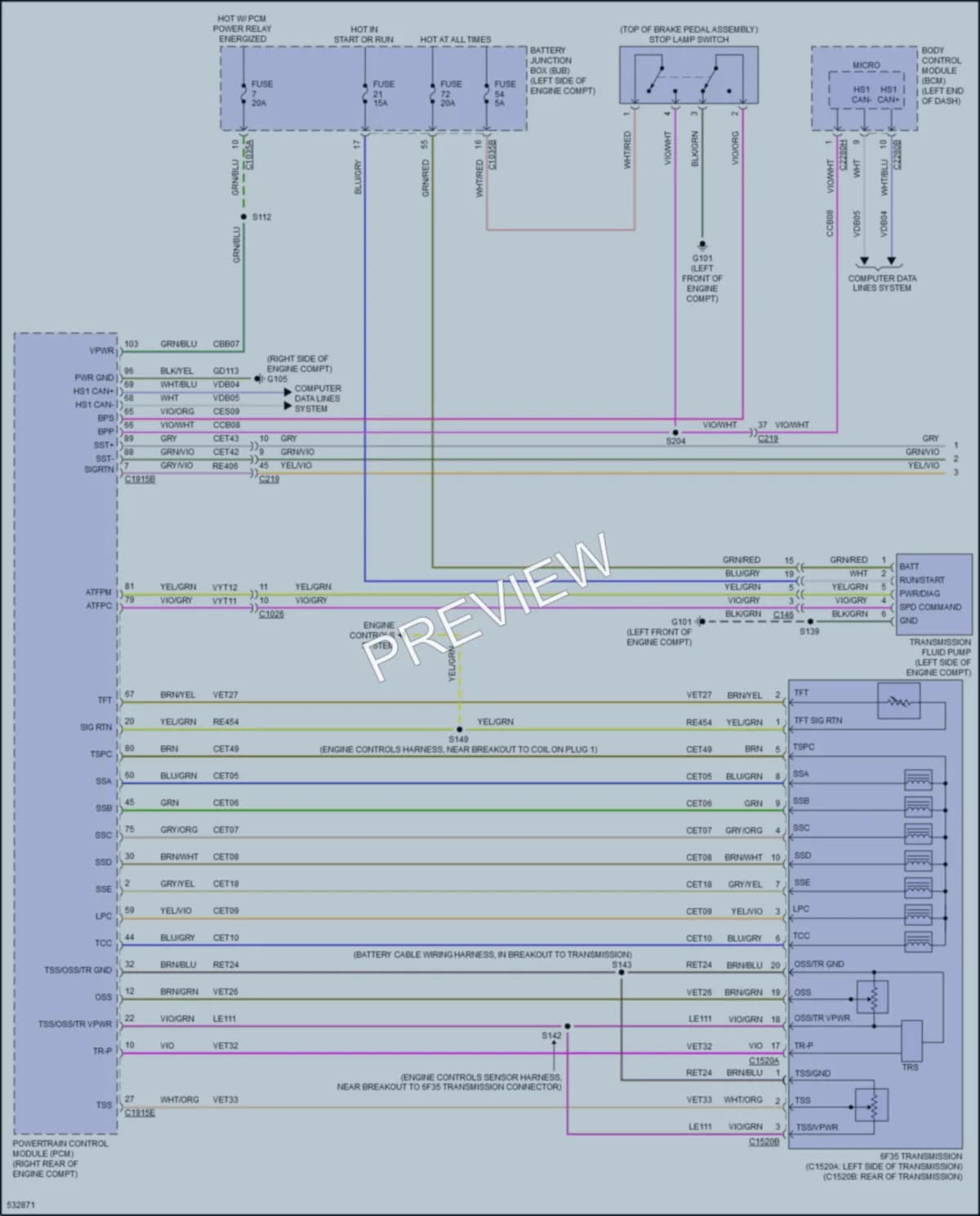 2017 Ford FusionHybrid Transmission wiring diagram preview