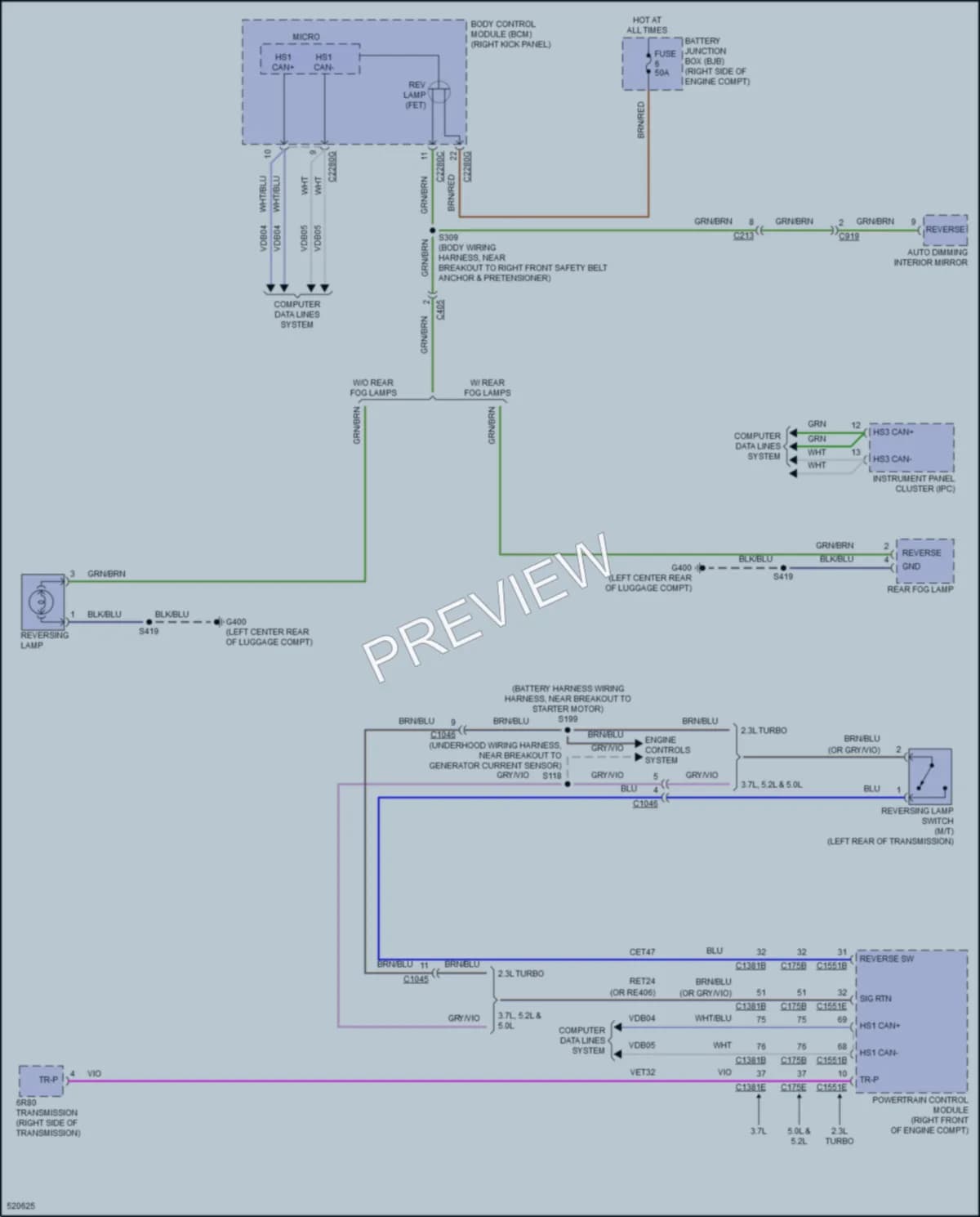 2017 Ford Mustang Exterior Lights wiring diagram preview