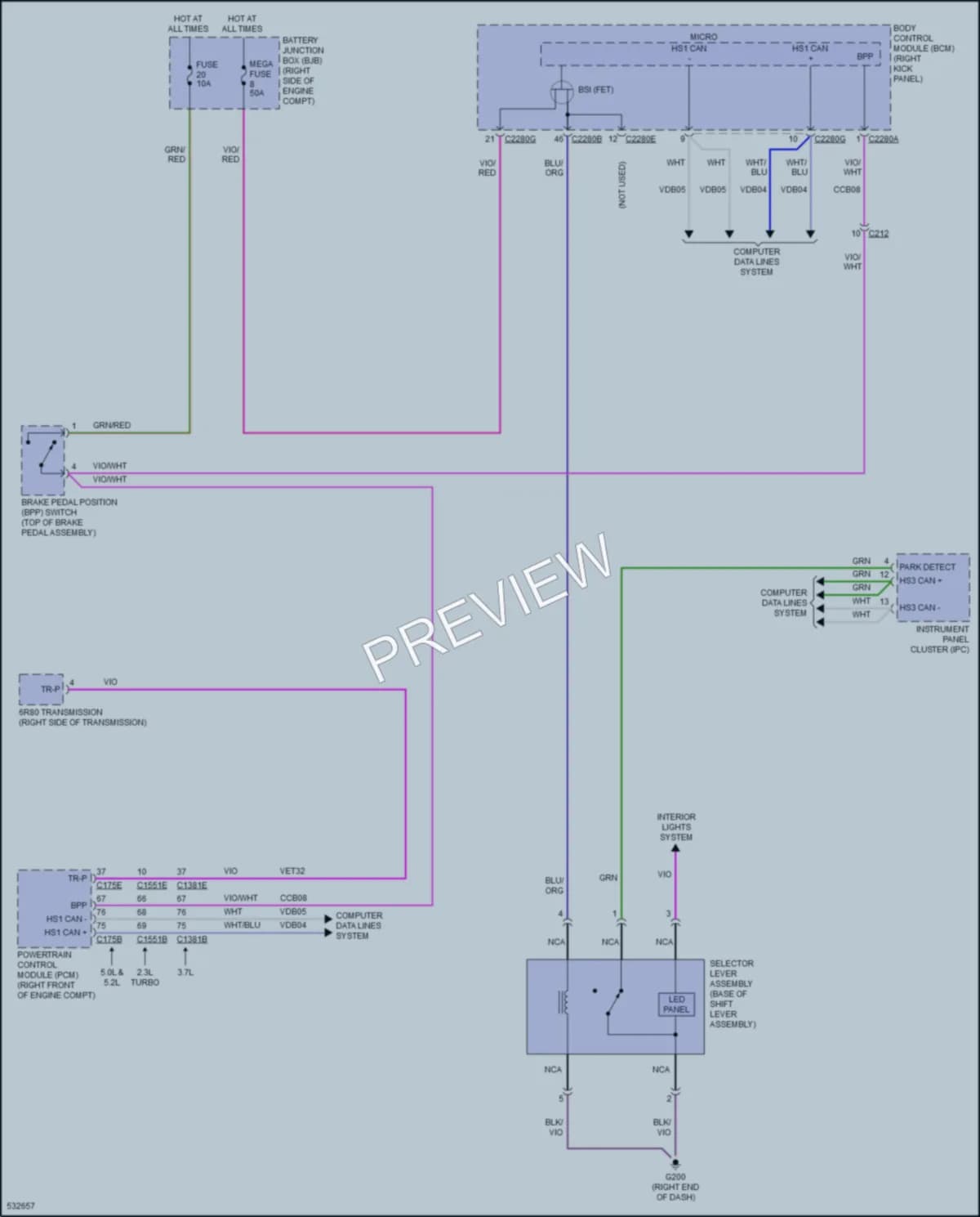2017 Ford Mustang Shift Interlock wiring diagram preview
