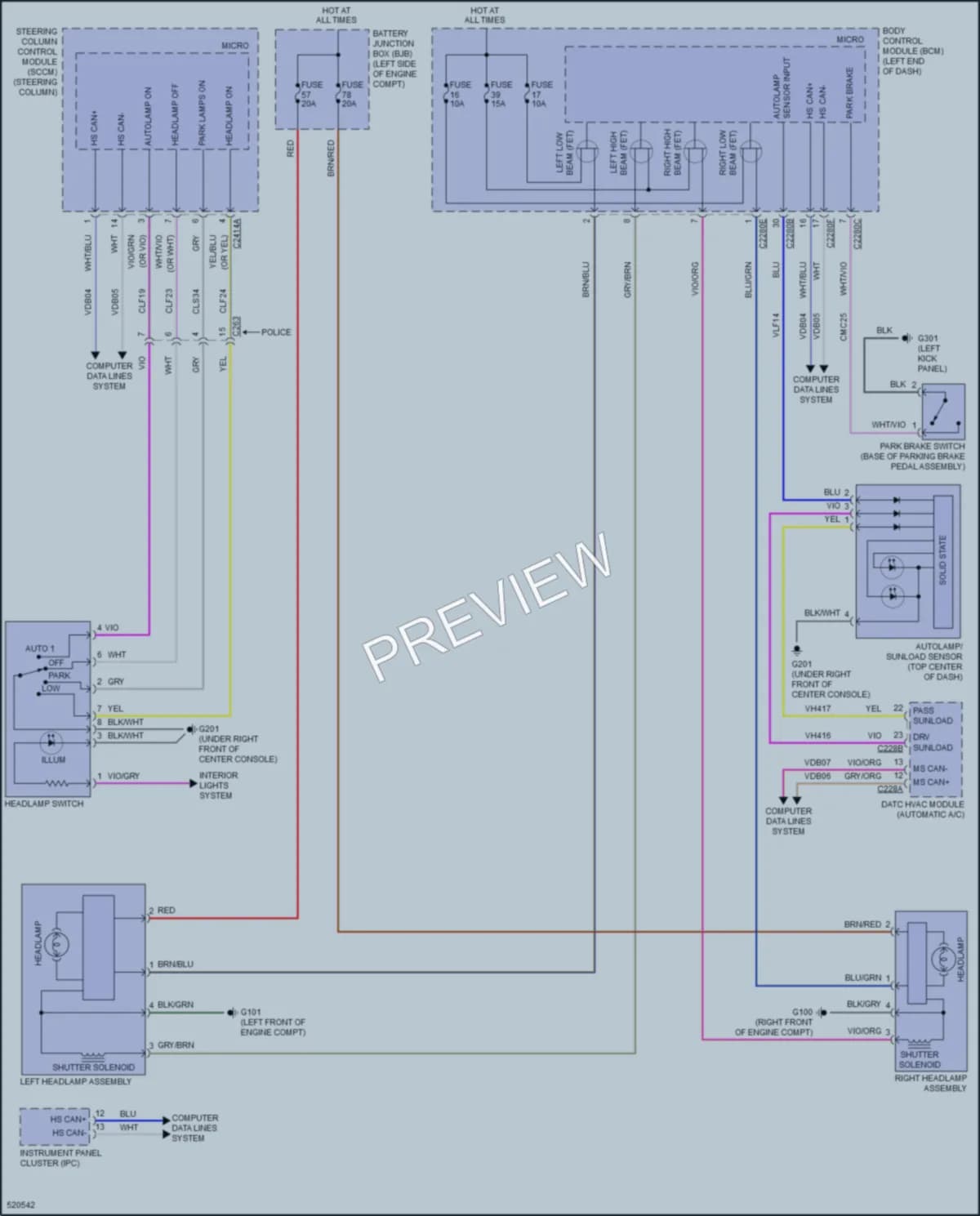 2017 Ford Taurus Headlights wiring diagram preview