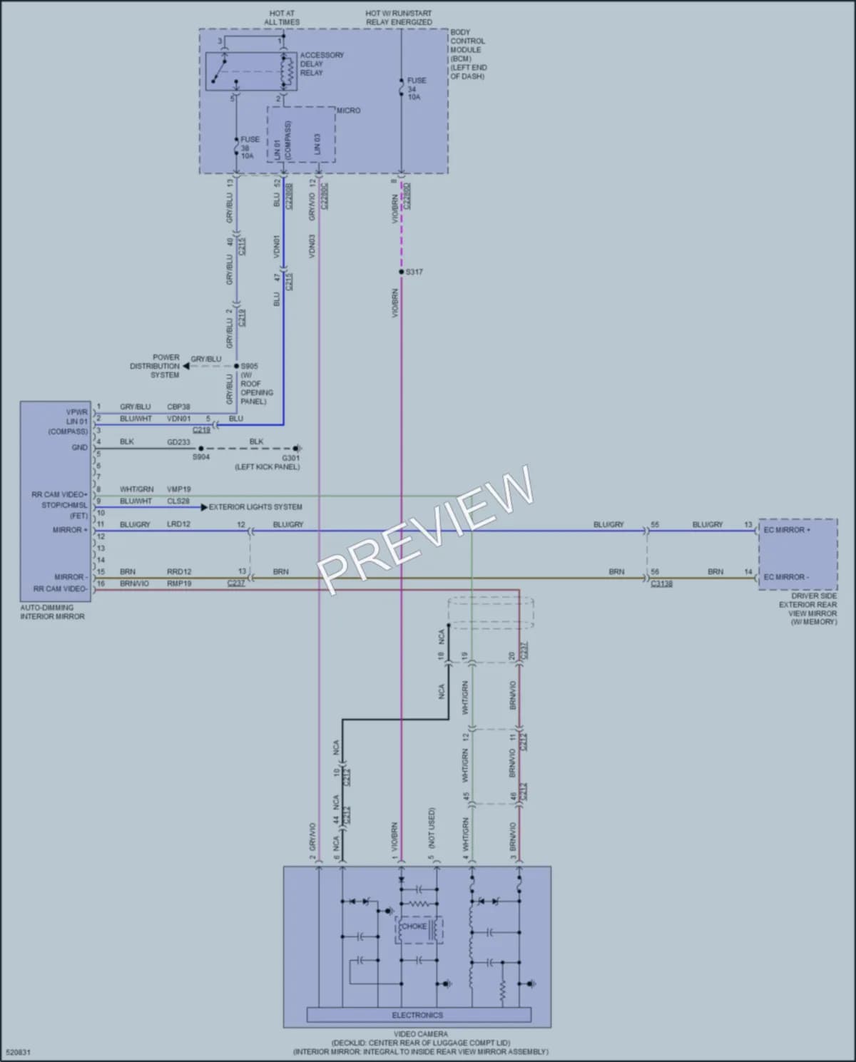 2017 Ford Taurus Power Mirrors wiring diagram preview