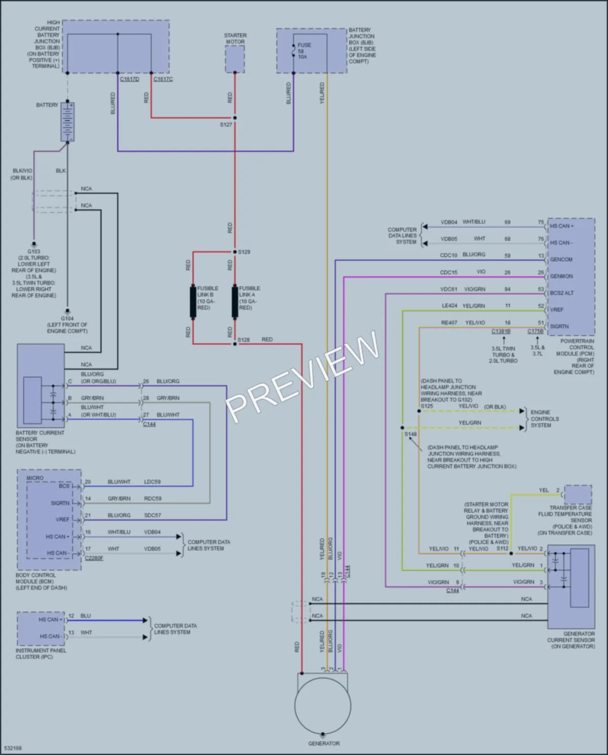 2017 Ford Taurus Starting Charging wiring diagram preview