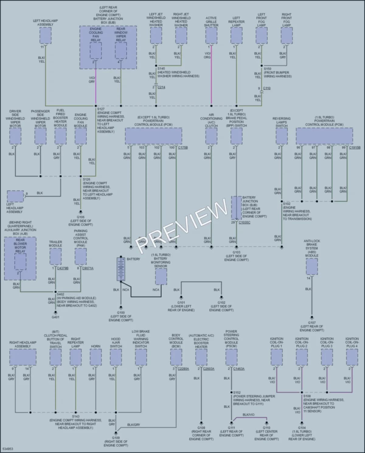 2017 Ford TransitConnect Ground Distribution wiring diagram preview