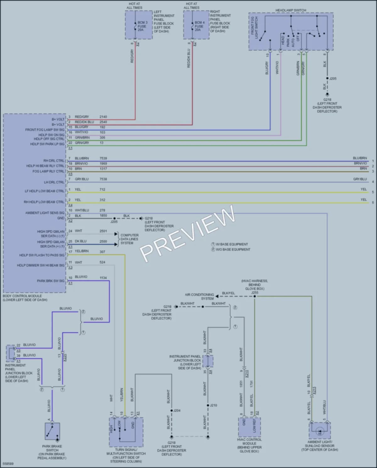 2017 GMC 1500Sierra Headlights wiring diagram preview