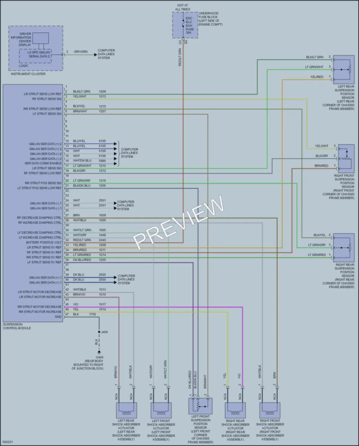 2017 GMC 2500HDSierra Electronic Suspension wiring diagram preview