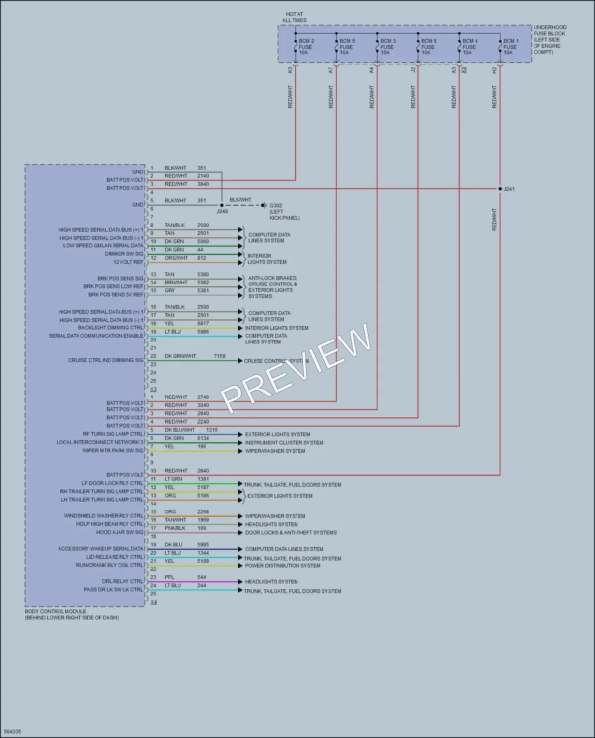 2017 GMC 2500Savana Body Control Modules wiring diagram preview